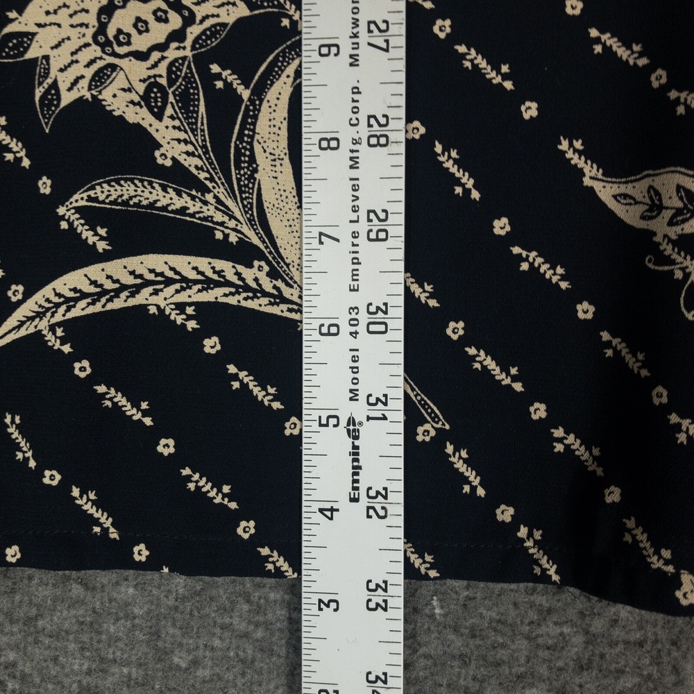 Emma James Liz Claiborne Skirt Women's 12 Black Floral A-Line Midi Polyester - Picture 5 of 11